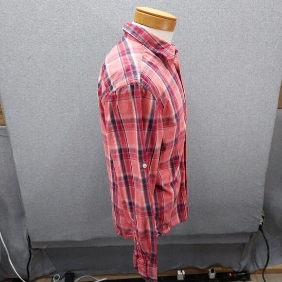 Urban Pipeline Mens Pink Plaid Long Sleeve Shirt Size Medium Surf Old School - Picture 4 of 9